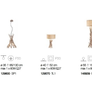 Lampadar / Lampa de masa design rustic DRIFTWOOD PT1 148939 183432 universul-luminii.ro