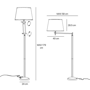 Lampadar, Lampa de podea cu brat articulat Snodo - Img 5