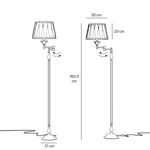 Lampadar, Lampa de podea design italian clasic Brass - Img 6