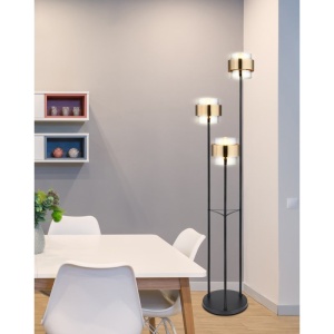 Lampadar, lampa de podea design modern MILLEY negru, auriu 114022 universul-luminii.ro