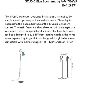 Lampadar, Lampa de podea design modern Studio albastru 161122 universul-luminii.ro