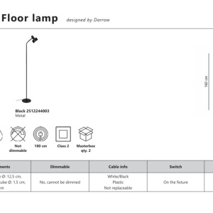 Lampadar/Lampa de podea Design Nordic, Matis negru 167632 universul-luminii.ro