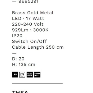 Lampadar/Lampa de podea LED stil minimalist THEA alama 238222 universul-luminii.ro
