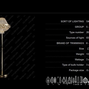 Lampadar, lampa de podea LUX cristal Bohemia S45 265/03/6 182672 universul-luminii.ro