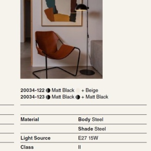 Lampadar/Lampa de podea metal stil industrial DOMINICA negru/bej 141312 universul-luminii.ro