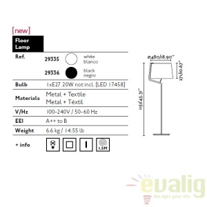 Lampadar / Lampa de podea moderna BERNI 29335 44102 universul-luminii.ro