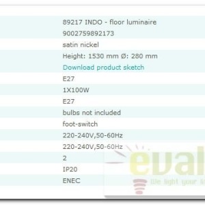 Lampadar, lampa de podea moderna Indo 89217 EL 175472 universul-luminii.ro