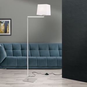 Lampadar/Lampa de podea pivotanta CARLTON nickel/alb 156522 universul-luminii.ro