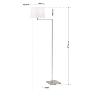 Lampadar/Lampa de podea pivotanta CARLTON nickel/alb 234992 universul-luminii.ro