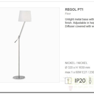Lampadar, lampa de podea REGOL PT1 BIANCO 014609 173872 universul-luminii.ro