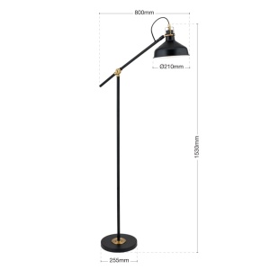 Lampadar/Lampa din metal reglabila stil vintage SCHILLER negru/patina 235552 universul-luminii.ro