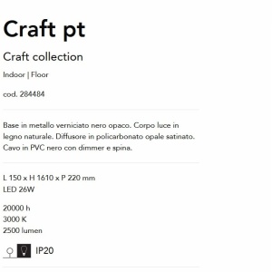 Lampadar LED design natural lemn Craft pt 119692 universul-luminii.ro