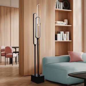 Lampadar LED modern Colette auriu roze, negru
