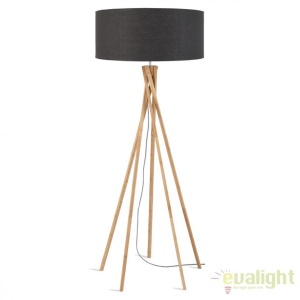 Lampadar realizat din materiale naturale, durabile si ecologice, KILIMANJARO/F gri inchis
