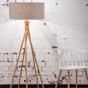 Lampadar realizat din materiale naturale, durabile si ecologice, KILIMANJARO/F gri deschis 44892 universul-luminii.ro