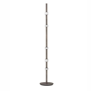 Lampadar tub subtire aluminiu gri inchis si alabastru LED MARLOW