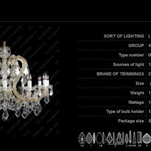 Lustra 12 brate cristal Bohemia L14 003/12/2 - Img 5