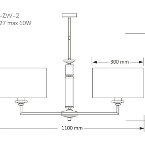 Lustra 2 brate moderna realizata manual Artu 79322 universul-luminii.ro