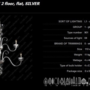 Lustra 4 brate eleganta design LUX L11 901/04/0; F 2 floor, flat, SILVER 173822 universul-luminii.ro