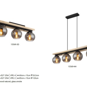 Lustra 4L design industrial CONNI negru, natur 221482 universul-luminii.ro