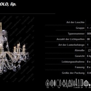 Lustra 8 brate cristal Bohemia L11 009/08/1 - Img 3