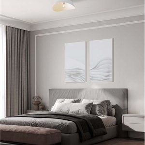 Lustra aplicata design decorativ OPSI alb D-40cm - Img 2