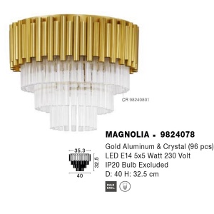Lustra aplicata design elegant MAGNOLIA aurie 137662 universul-luminii.ro