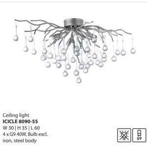 Lustra aplicata design magnific ICICLE crom, 30x60cm - Img 2
