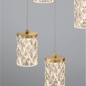 Lustra aurie cu 5 pendule LED PHOS 630922 universul-luminii.ro