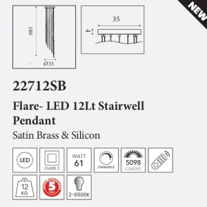 Lustra casa scarii cu 12 Tuburi LED CCT, telecomanda Flare 624592 universul-luminii.ro