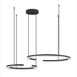 Lustra circulara aluminiu negru GREAMY D-93cm