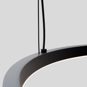 Lustra circulara aluminiu negru, piatra naturala LED Solaris 621772 universul-luminii.ro