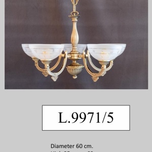 Lustra clasica suspendata cu 5 brate design italian 9971 - Img 2