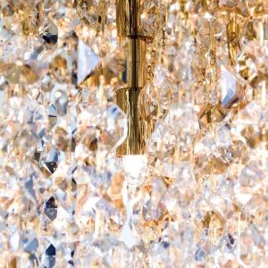 Lustra cristal K9 design elegant de lux CRYSTALRIVER aurie 234782 universul-luminii.ro