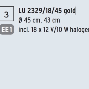 Lustra cristal Swarovski Spectra design modern de lux GALAXY 24K 18L auriu 198432 universul-luminii.ro