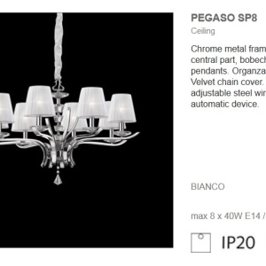 Lustra cristal Venezian diametru 76cm PEGASO SP8 059242 42912 universul-luminii.ro