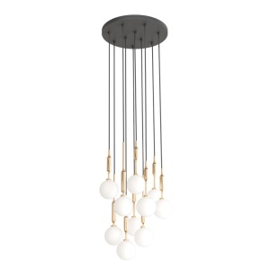 Lustra cu 10 pendule pentru tavane inalte, hol, casa scarii Ero X auriu 40 - Img 3