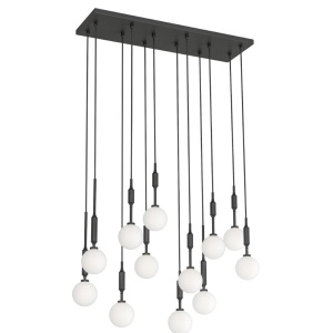 Lustra cu 12 pendule Ero XII Negru 80x25 - Img 3