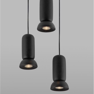 Lustra cu 3 pendule ceramica neagra PARLO 625732 universul-luminii.ro