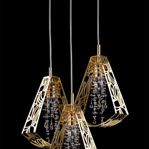 Lustra cu 3 pendule cu model design minimalist SWING 03-CH+ Cristal Bohemia Exclusive - Img 2