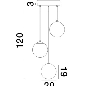 Lustra cu 3 pendule design modern JIAN 213992 universul-luminii.ro