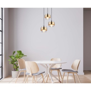 Lustra cu 3 pendule design modern MILLEY negru, auriu 114002 universul-luminii.ro
