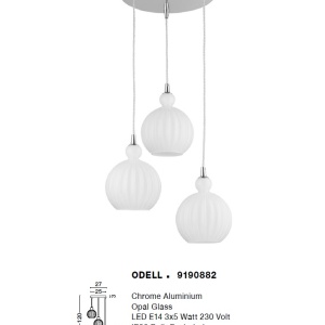 Lustra cu 3 pendule design modern Odell alba NVL-9190882 76892 universul-luminii.ro