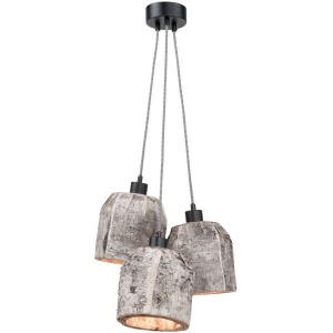 Lustra cu 3 pendule design rustic din lemn ASPEN ASPEN24/H3/N
