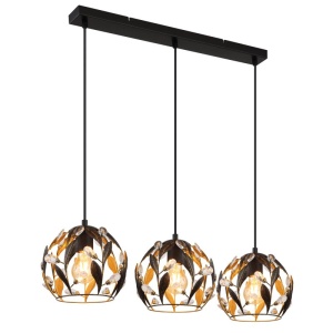Lustra cu 3 pendule din metal negru MIKA 248082 universul-luminii.ro
