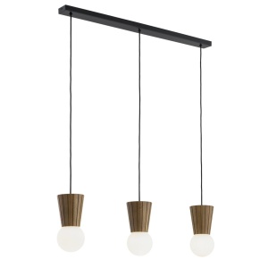 Lustra cu 3 pendule lemn stil scandinav VOLANTE 6358