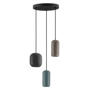 Lustra cu 3 pendule metal negru, maro, verde MARLIN