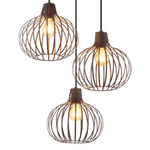 Lustra cu 3 pendule metal ruginiu MATEO 615082 universul-luminii.ro