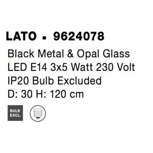 Lustra cu 3 pendule modern Lato negru 104422 universul-luminii.ro