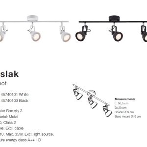 Lustra cu 3 spoturi directionabile Aslak, negru 45740103 NL 72112 universul-luminii.ro
